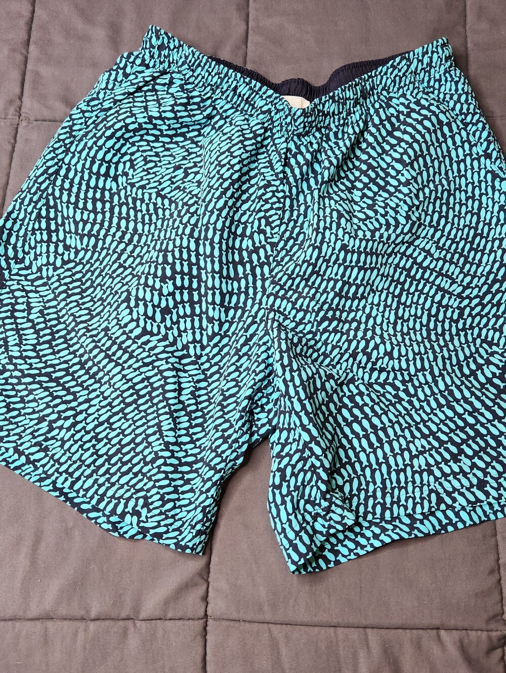 L.L. Bean Men's Fish Pattern Swim Trunks